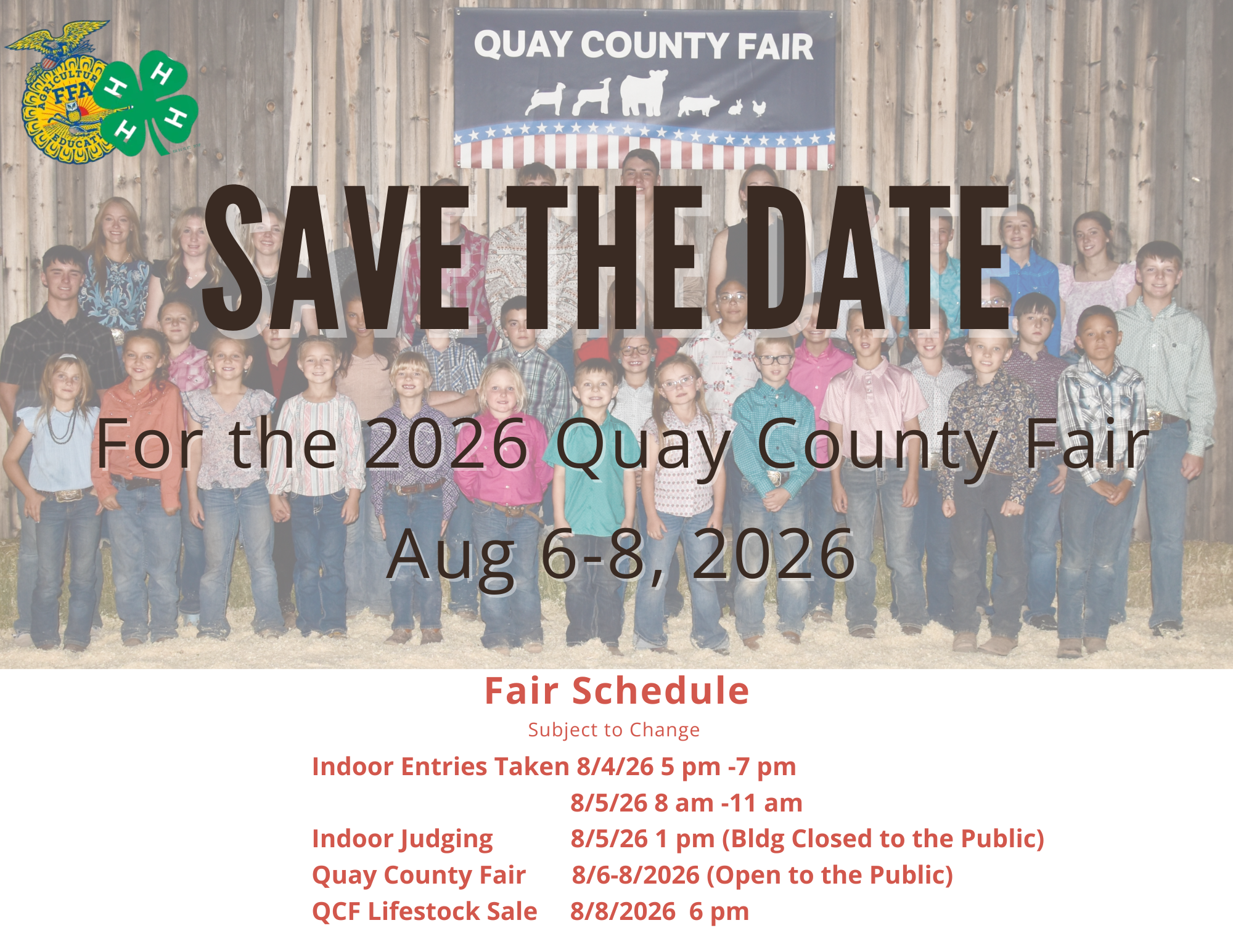 save the date poster for quay county fair 2026